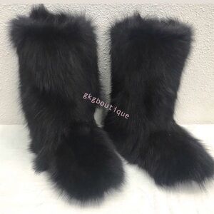 Black Furry Boots